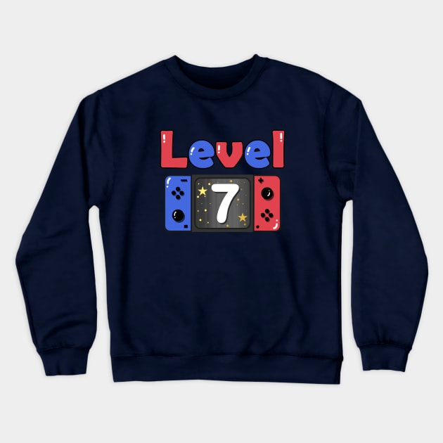 level 7 birthday 7 year old Crewneck Sweatshirt by Camelina